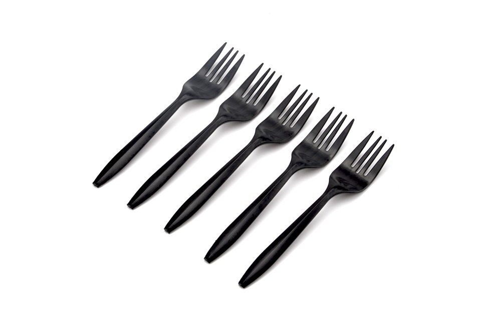 6寸淀粉塑料一次性刀叉勺 加厚餐具四齿叉子炒面叉勺西餐刀批发